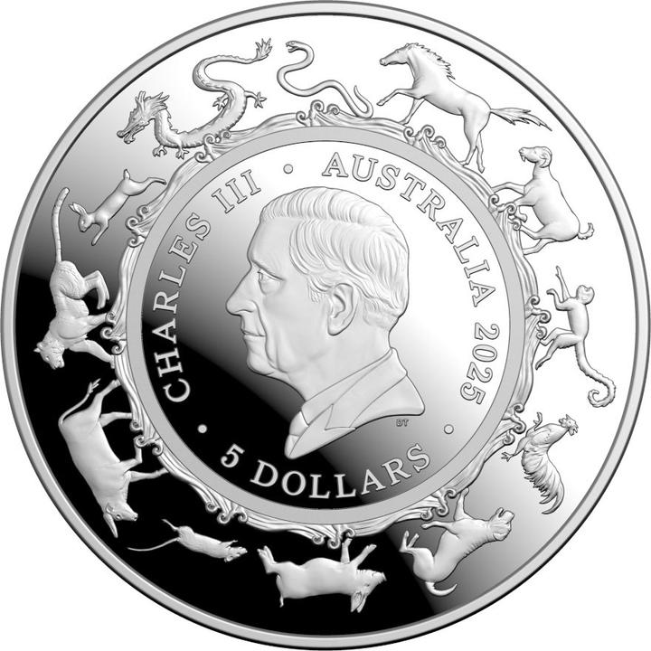 Produktbild Royal Australian Mint Silber Lunar Schlange 1 oz PP gewölbte Prägung - RAM 2025 (999, 2025)