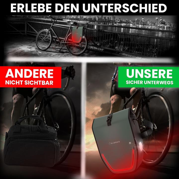 Produktbild Eloneo Fahrradtaschen wasserdicht mit LED (20 l, Gepäckträgertasche)