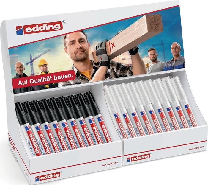 Produktbild Edding Permanent/Lackmarker Anzeige schwarz/weiß Beschichtungsbreite e-3000: 1,5-3 mm, e-750: 2-4 mm Rund (Schwarz/Weiss, 4 mm, 33 x)
