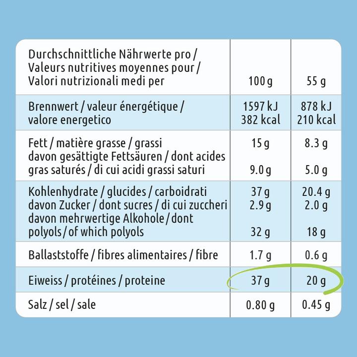 Valori nutrizionali e ingredienti Chiefs Protein Bar (Biscotto, 12 pz., 660 g)
