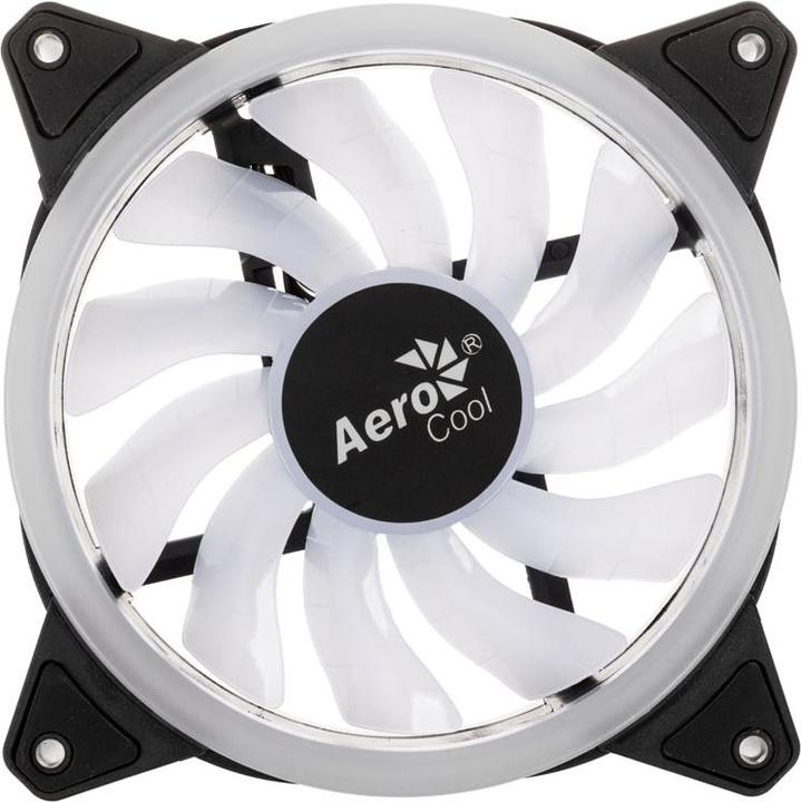 Actual product image AeroCool DUO12PRO Kit 3xFan 12cm ARGB LED Dual Ring Antivibration 6 Pins Black (120 mm, 3 x)