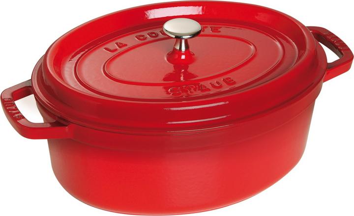 Actual product image Staub Roaster oval cherry red (23 cm, Casserole + Stewpot, Cast iron, Enamel)