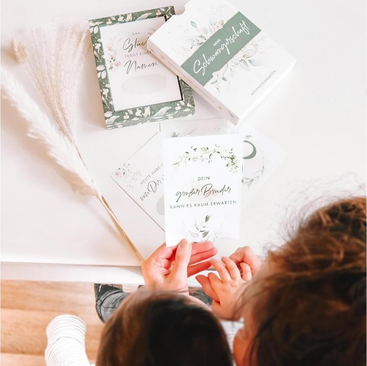 Actual product image Eulentaler Milestone cards pregnancy plants