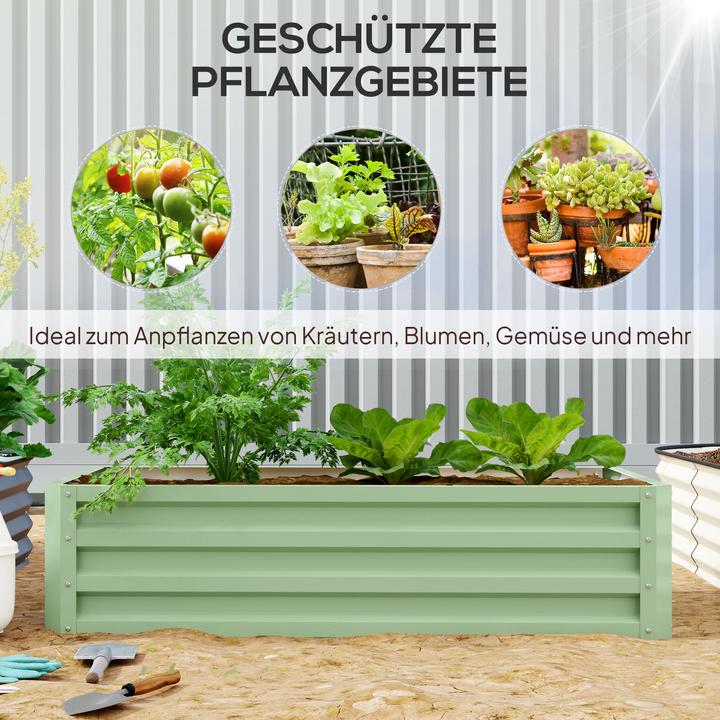 Actual product image Outsunny Hochbeet Verzinkter Stahl Grün