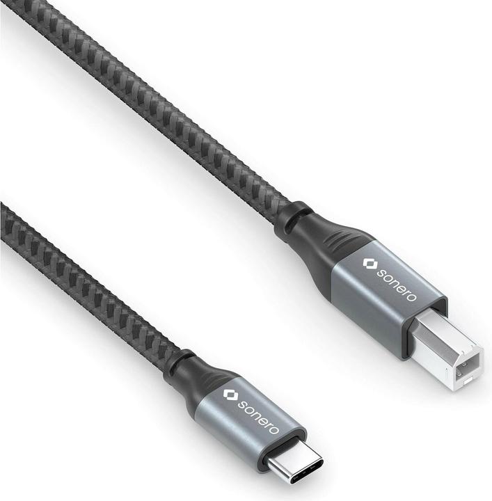 Actual product image Sonero USB 2.0 cable USB C - USB B 3 m (3 m, USB 2.0)
