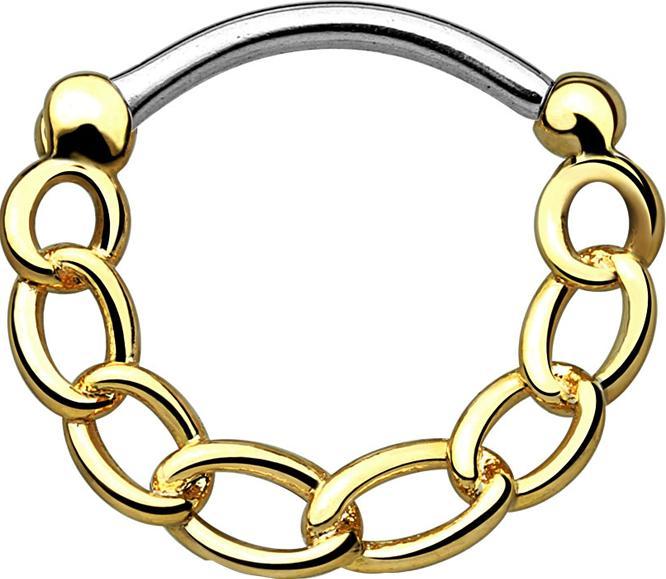 Image du produit Star Piercing Chaîne de septum dorée (Laiton, Acier chirurgical 316L)