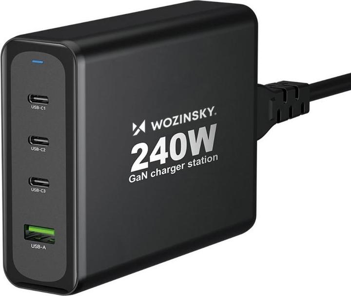 Image du produit Wozinsky WGCSB 240W GaN chargeur mural USB-A / 3 x USB-C - noir (240 W)