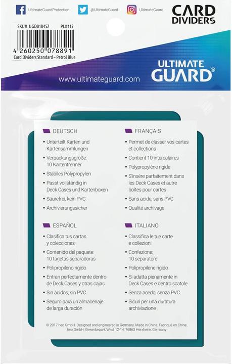 Immagine prodotto Ultimate Guard Separatore di carte formato standard blu petrolio 10