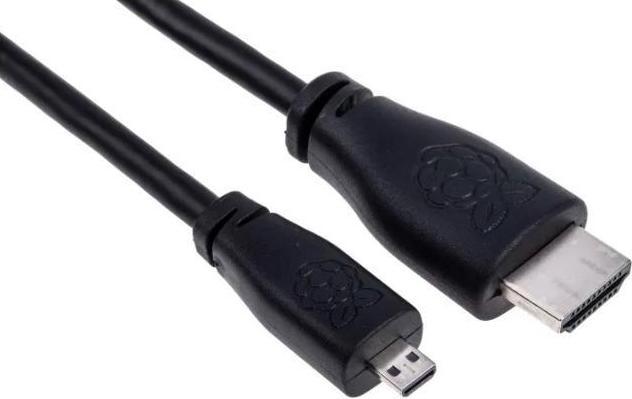 Raspberry Pi T7732AX-RS - 1 m HDMI to Micro HDMI Cable, Black (1 m, HDMI)