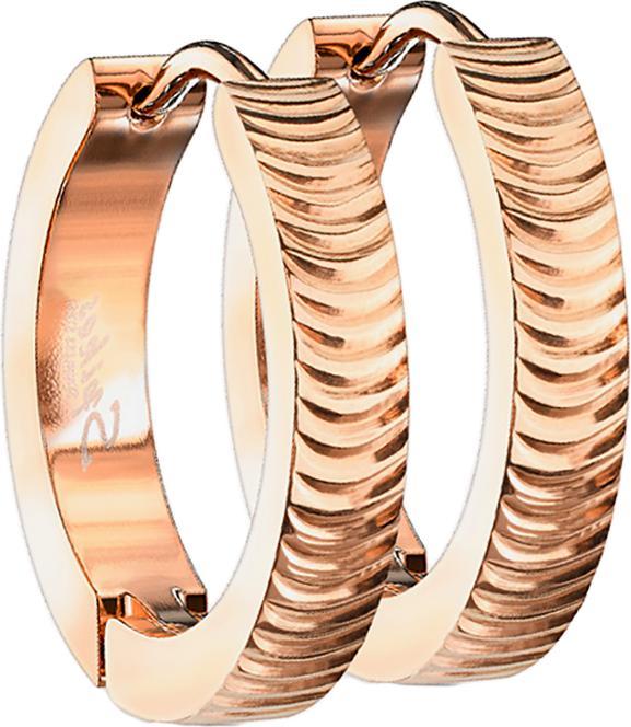 Produktbild Star Piercing Ohrring zum Klappen rosegold gerillt (Chirurgenstahl 316L, ohne Messing)
