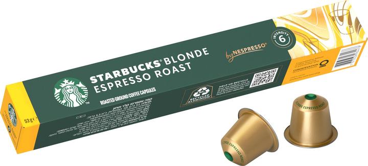 Actual product image Starbucks Blonde Espresso Roast by Nespresso Blonde Roasts (10 x Port.)