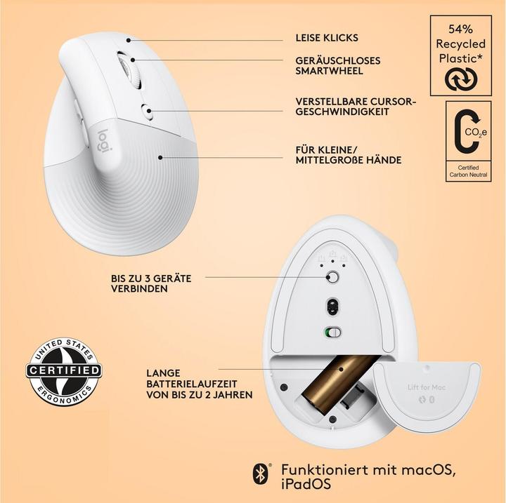 Actual product image Logitech Lift for Mac (Wireless)