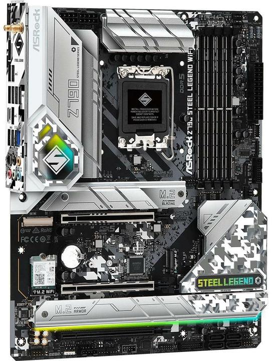 Actual product image AsRock Z790 STEEL LEGEND WIFI ATX Intel DDR5 So.1700 retail (LGA 1700, Intel Z790, ATX)