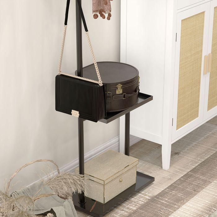 Actual product image Swisshandel24 Garderobenständer Kleiderständer inkl. Haken & Tablett ideal für Kleider, Hüte