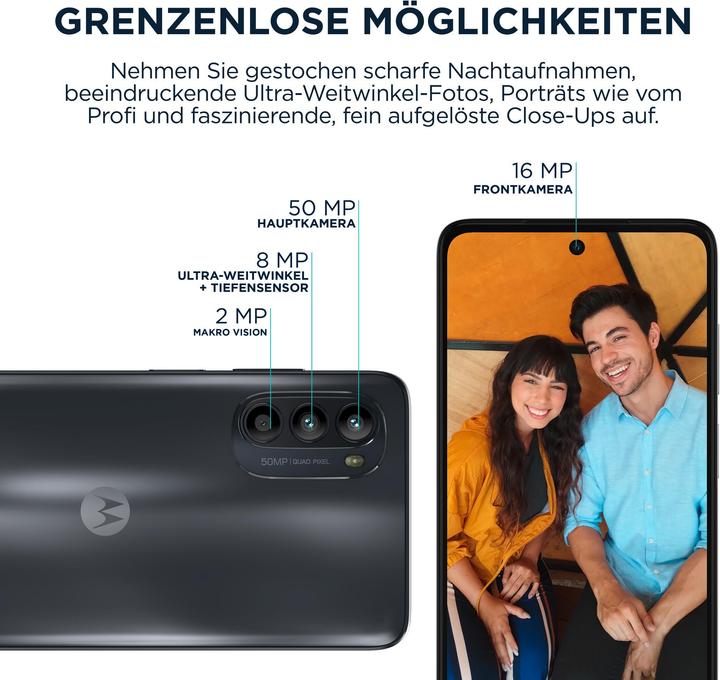 Actual product image Motorola Moto G52 (128 GB, Charcoal grey, 6.60", Hybrid Dual SIM, 50 Mpx, 4G)