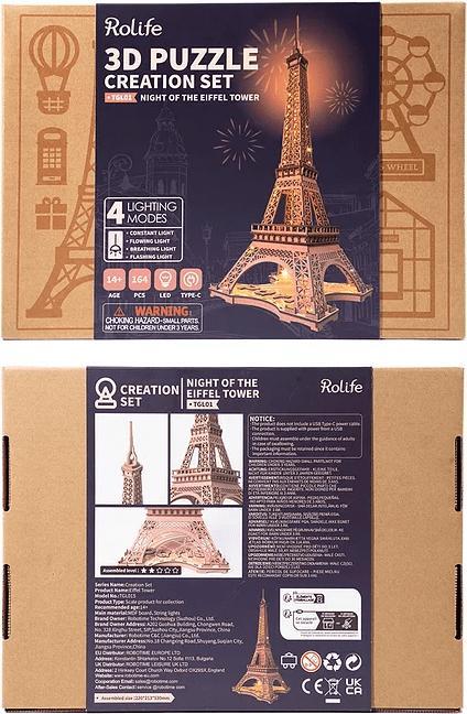 Produktbild Robotime Bausatz Night Of The Eiffeltower, Modell Art: Gebäude