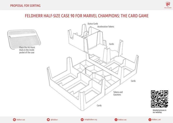 Image du produit Feldherr HSCA090P09 - Half-Size Case 90 pour Marvel Champions : Le Jeu de Cartes - Jeu de Base (Matières plastiques)