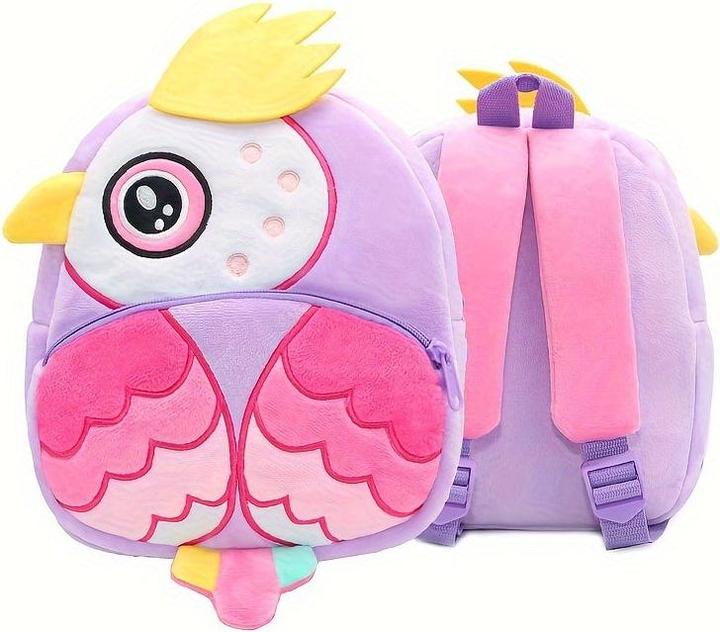 Only-Bags.Store Sac d'école en polyester, sac à dos en peluche d'animaux mignons, petit sac de vacances en plein air