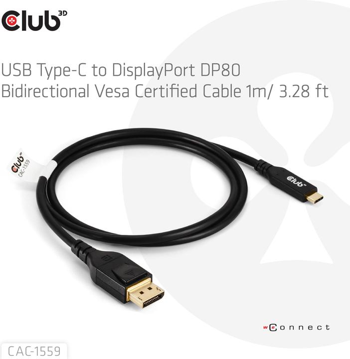 Immagine prodotto Club 3D USB Tipo C - DisplayPort (1 m, USB tipo C, DisplayPort)
