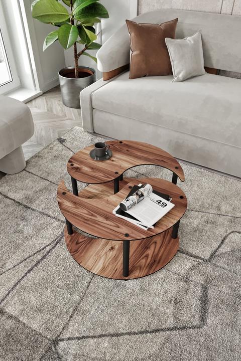 Actual product image Hanah Home Yin Yang Coffee Table 2 Set (70 x 38 x 70 cm)