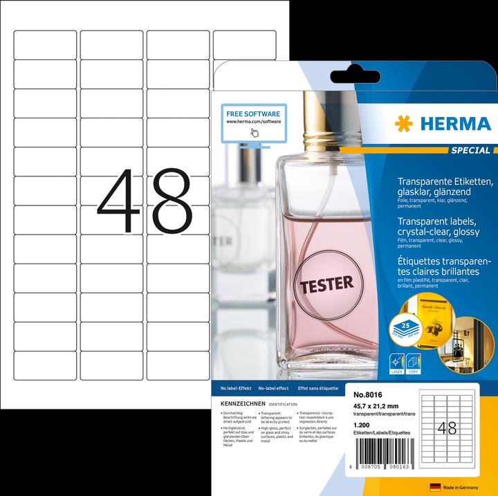 Produktbild HERMA Transparente Etiketten A4