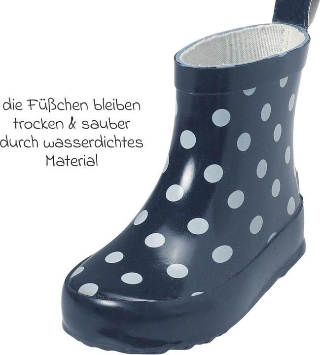 Actual product image Playshoes Children rubber boots allover dots navy (23)