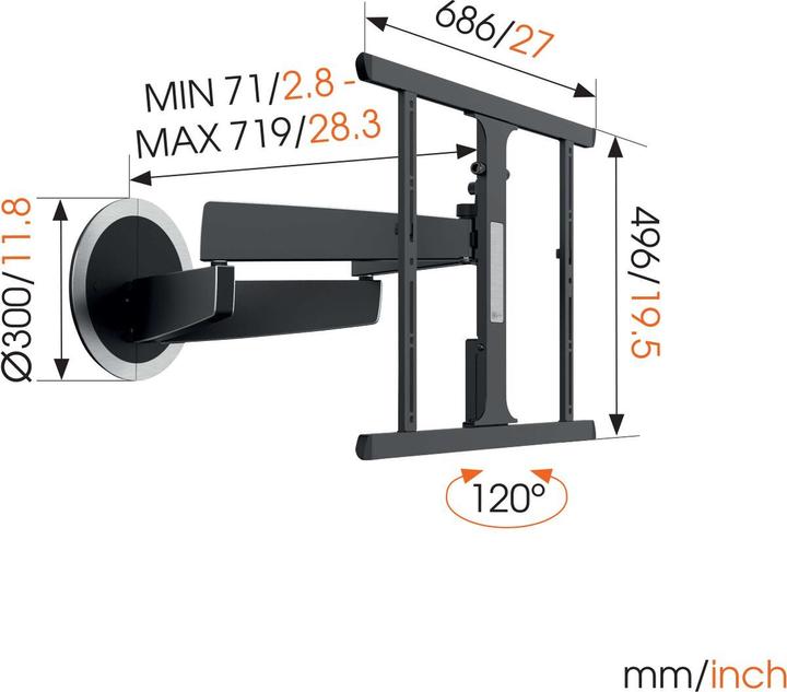 Produktbild Vogels Next 7355 (Wand, 65", 30 kg)