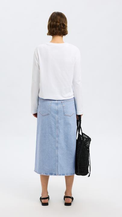 Produktbild Selected Femme Hellblauer Midi Jeansrock (36)