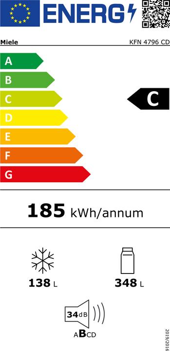 Etichetta energetica Miele KFN 4796 CD (485 l)