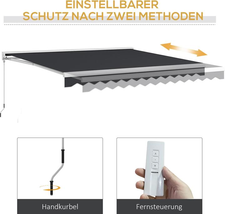 Produktbild Outsunny Markise mit Fernbedienung und Halbkassette (3 m)