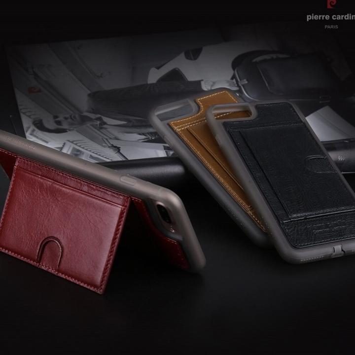 Actual product image Pierre Cardin iPhone 7 Plus / 8 Plus – Leder Case mit Kartenfach aussen, Rot (Apple iPhone 8 Plus, Apple iPhone 7 Plus)
