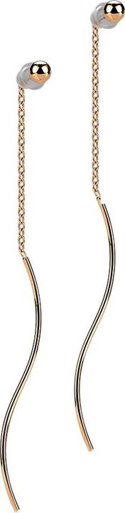 Produktbild Star Piercing Ohrstecker rosegold Kugel freifallende Kette mit Welle (ohne Messing, Chirurgenstahl 316L)