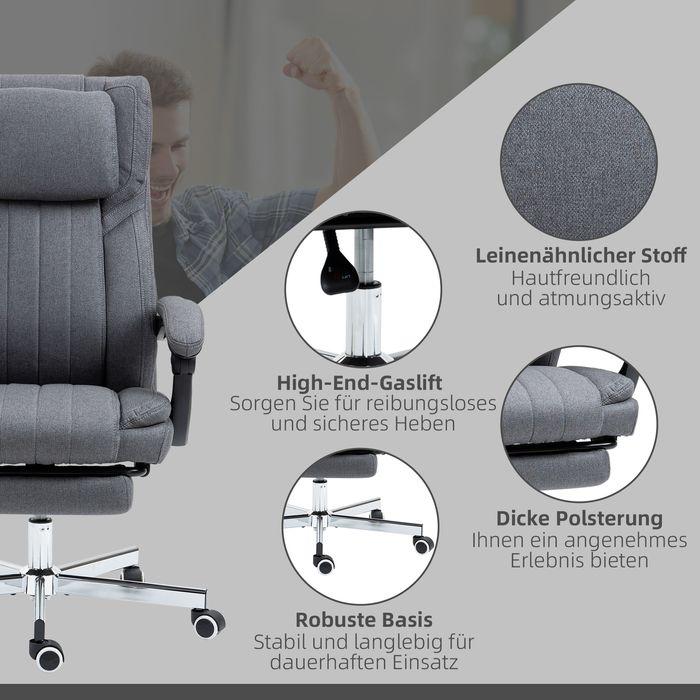 Image du produit Swisshandel24 Siège de bureau avec 5 modes de massage, ergonomique, avec fonction inclinable, repose-pieds