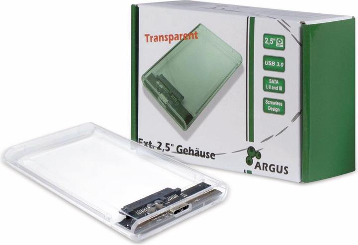 Actual product image Intertech Hard drive enclosure Argus GD-25000, USB 3.0, transparent (2.5")