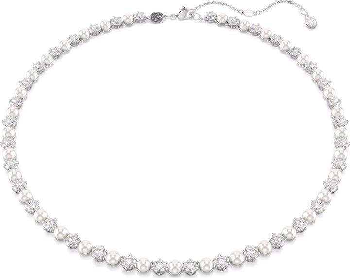 Produktbild Swarovski Matrix Tennis Halskette Kristallperle Rundschliff Weiss (Swarovski Metall)