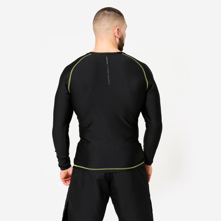 Immagine prodotto Domyos Langarmshirt Rashguard MMA Grappling Herren - schwarz/gelb (XL)