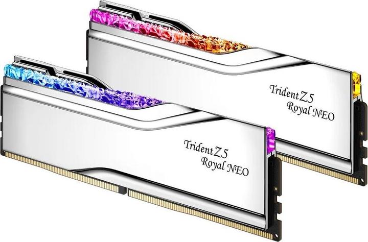 Actual product image G.Skill Trident Z5 Royal Neo RGB DDR5-6000 - 64GB - CL26 - Dual Channel (2 pcs) - AMD EXPO - Slv med RGB (2 x 32GB, 6000 MHz, DDR5 RAM)