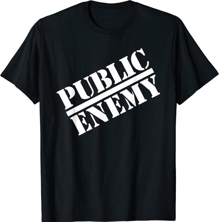 Actual product image Public Enemy Unisex Adult Logo Cotton T-Shirt (L)