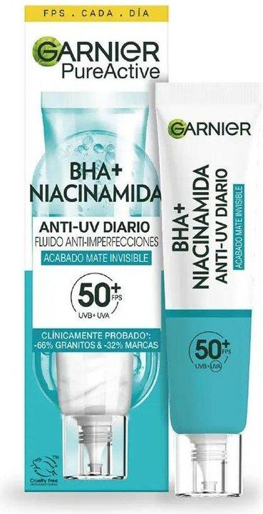 Actual product image Garnier PURE ACTIVE BHA + niacinamide fluid against skin impurities SPF50+ 40 ml (40 ml)
