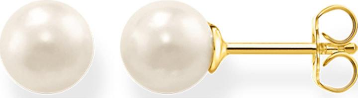 Thomas Sabo Ohrstecker Perle gold (925er Silber, Süsswasserperlen)