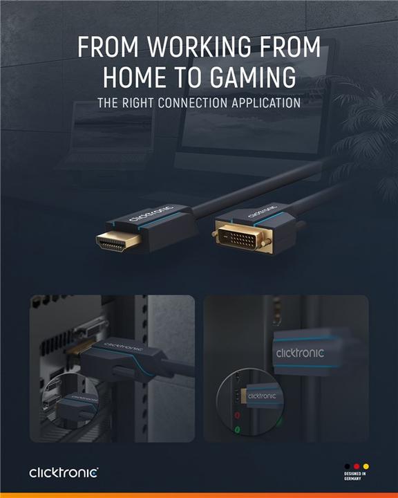 Image du produit clicktronic HDMI (Typ A) — DVI (5 m, DVI, HDMI)