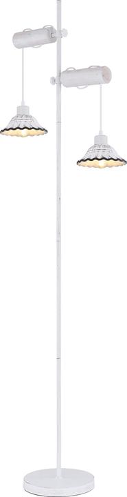 Globo Lampadaire en métal peint en blanc, 54050-2S (E27)