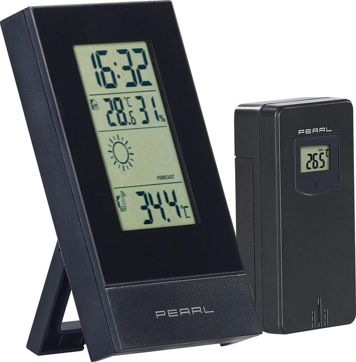 Pearl Digitale Wetterstation mit Aussensensor, Prognose, Uhrzeit &Wecker