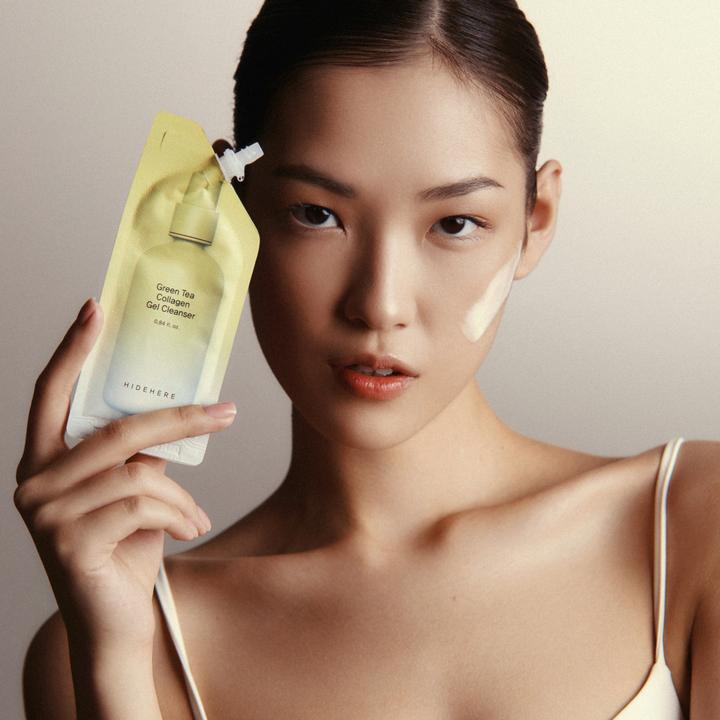 Actual product image Hidehere Green Tea Collagen Gel Cleanser 25ml (Gel, 25 ml)