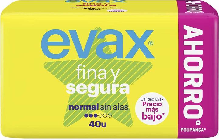 Actual product image Evax Fina Segura Normal Sanitary Napkins 40 Piece (Intimate washing lotion)