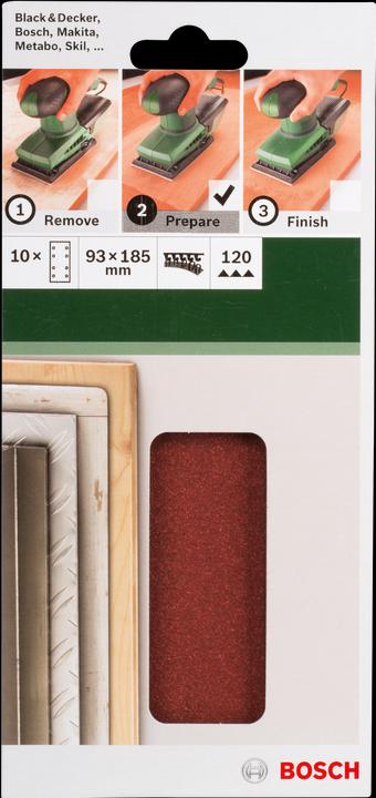 Actual product image Bosch Zubehör 10-piece sanding sheet set for orbital sander K = 120 (120)