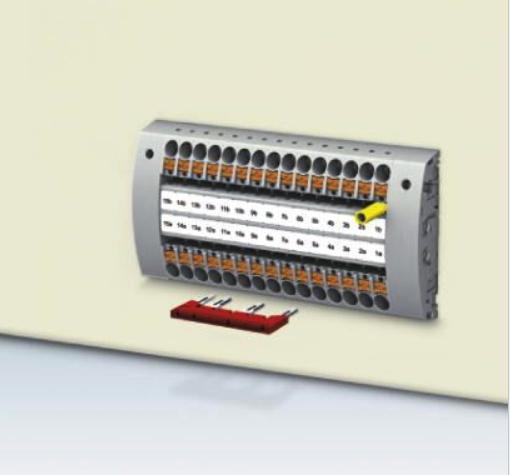 Actual product image Phoenix Contact 2 way bridge for 10mm terminal, red