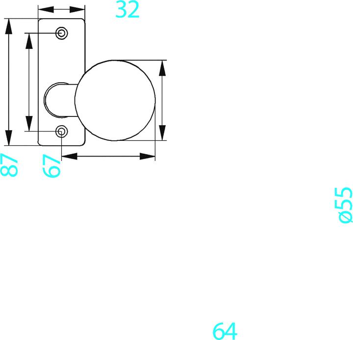 Image du produit Amf Bouton coudé 438, tournant fixe sur rosa (1 pcs)