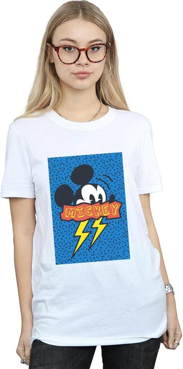 Actual product image Disney Womens/Ladies Mickey Mouse 90s Flash Cotton Boyfriend T-Shirt (XXL)