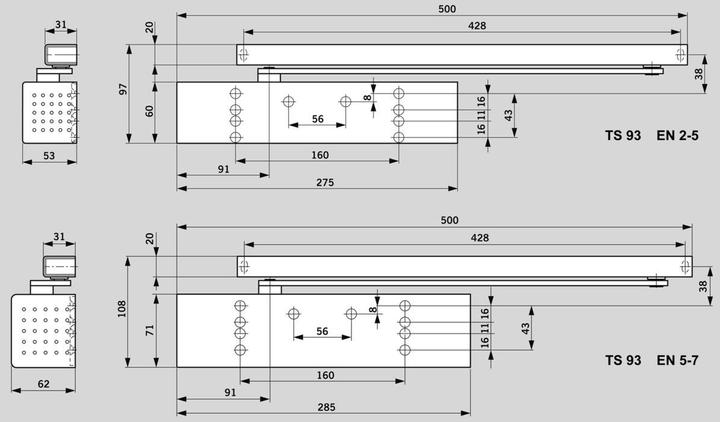 Produktbild Dormakaba Türschliesser TS 93 G Contur Design (Glastür, Indoor)